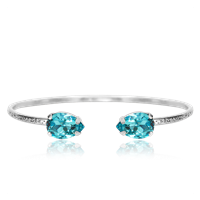 CAROLINE SVEDBOM Petite Drop armband Aquamarine / rhodium