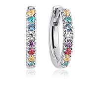 SIF JAKOBS Ellera Medio Korvakorut Rhodium sterling silver 925, multicoloured zirconia