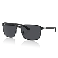 RAY-BAN® Men's Metal Solglasögon Matte black on black, dark grey lenses
