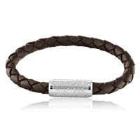 TOMMY HILFIGER Flettet læderarmbånd Black