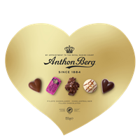 ANTHON BERG Heart Shaped Gold Box Filled chocolates