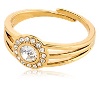 PILGRIM FIORENTINA ring Gold plated / Crystals
