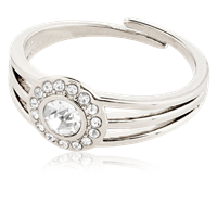 PILGRIM FIORENTINA ring Silver plated / Crystals