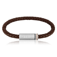 HUGO BOSS Nahkainen rannekoru Brown