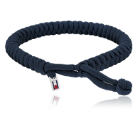 TOMMY HILFIGER Armband i vävd nylon Stainless steel / blue nylon