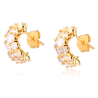 MOCKBERG Queen korvakorut small 18K PVD gold plated / Cubic Zirconia