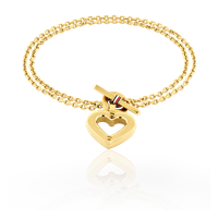 TOMMY HILFIGER Tommy Hilfiger hjertearmbånd Ionic plated thin gold steel