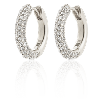 PILGRIM TATUM Hoops medium Silver plated with crystals
