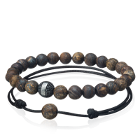 MÄN Armbåndssett Matte brown / cord